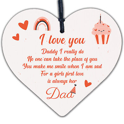 Dad Gifts From Daughter From Son Hanging Wooden Heart Daddy Birthday Card Gifts