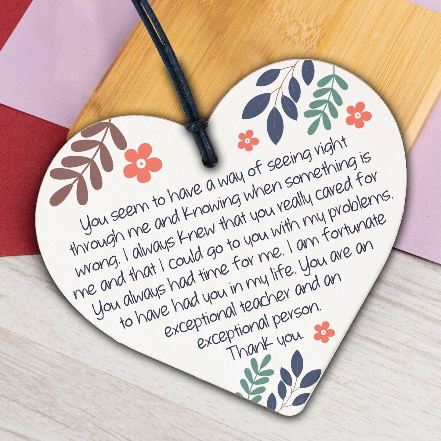 Teacher Thank You Gifts Wooden Heart Sign Gift For Nursery Teacher Mentor