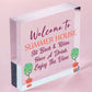 Welcome Signs For Summerhouse Hanging Wall Garden Plaque New Home Gift