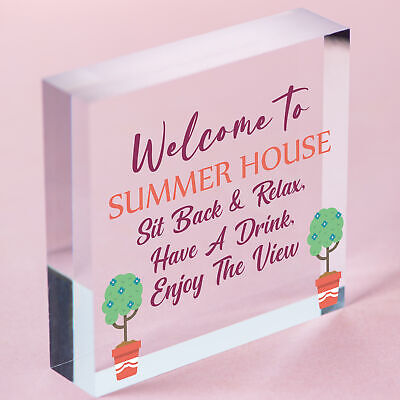 Welcome Signs For Summerhouse Hanging Wall Garden Plaque New Home Gift