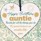 Auntie Gifts For Birthday Shabby Chic Wood Heart Best FRIEND Keepsake Thank You