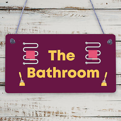 THE BATHROOM' Shabby Chic Door Sign Plaque Sign for Toilet or Bathroom The Loo