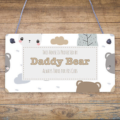 Daddy Bear There For His Cubs Father's Day Hanging Plaque Dad Grandad Gift Sign