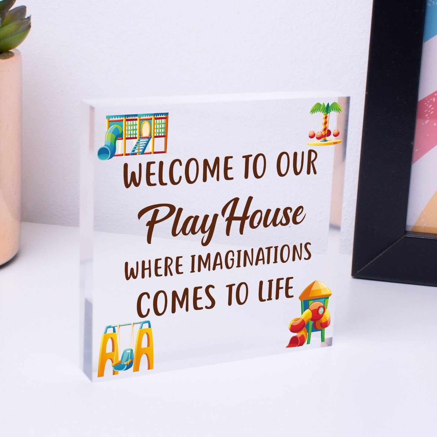 Welcome To Our Playhouse Sign Garden PLAYROOM Plaque Daughter Son Gift