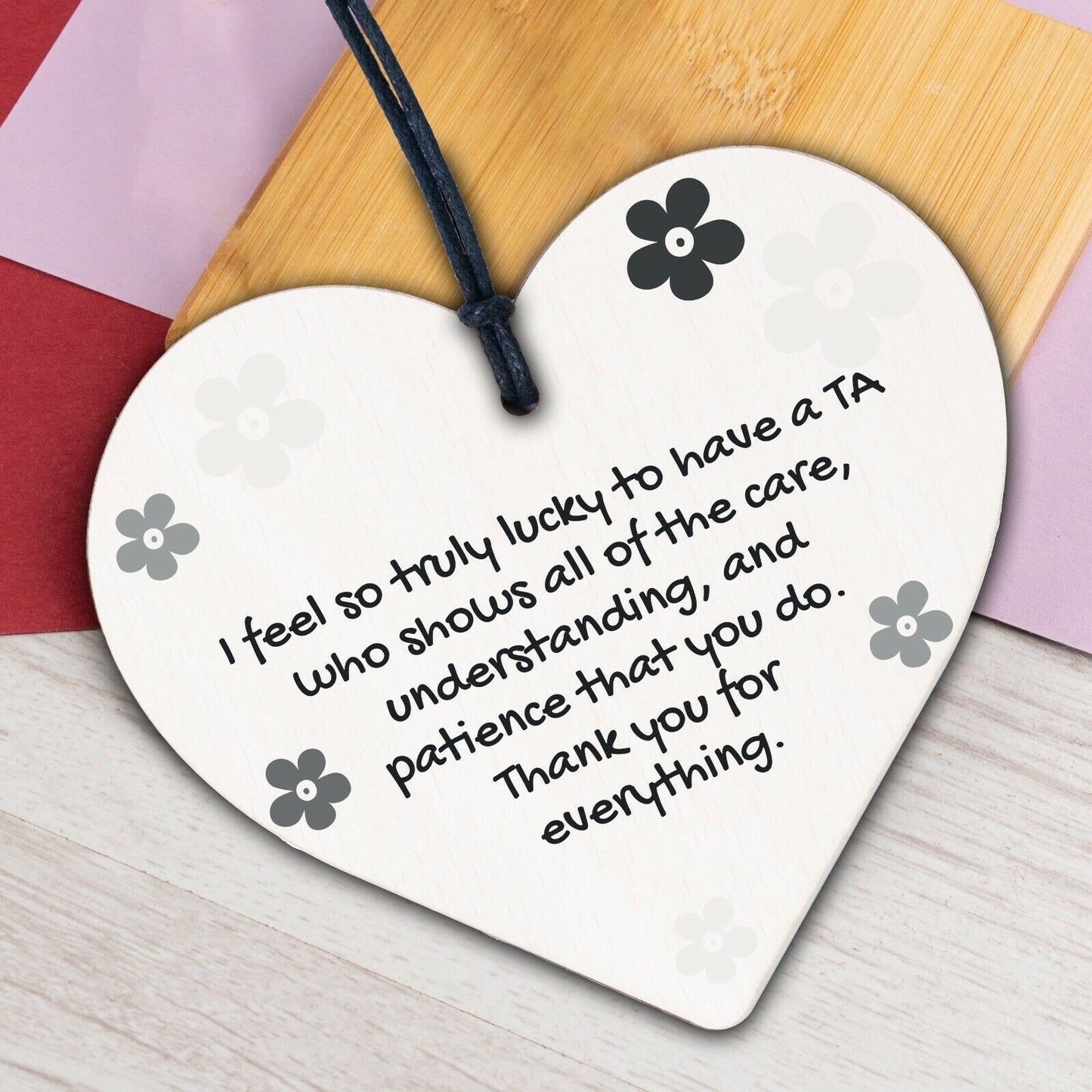 Amazing Teacher Teaching Assistant Leaving Gift Wooden Heart Plaque Thank You