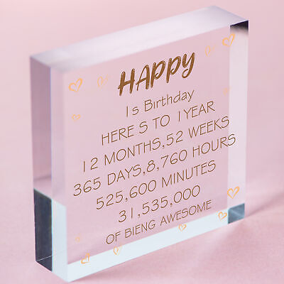 1st 2nd 16th 18th 21st Birthday Gift For Daughter Son Baby Birthday Card Wood