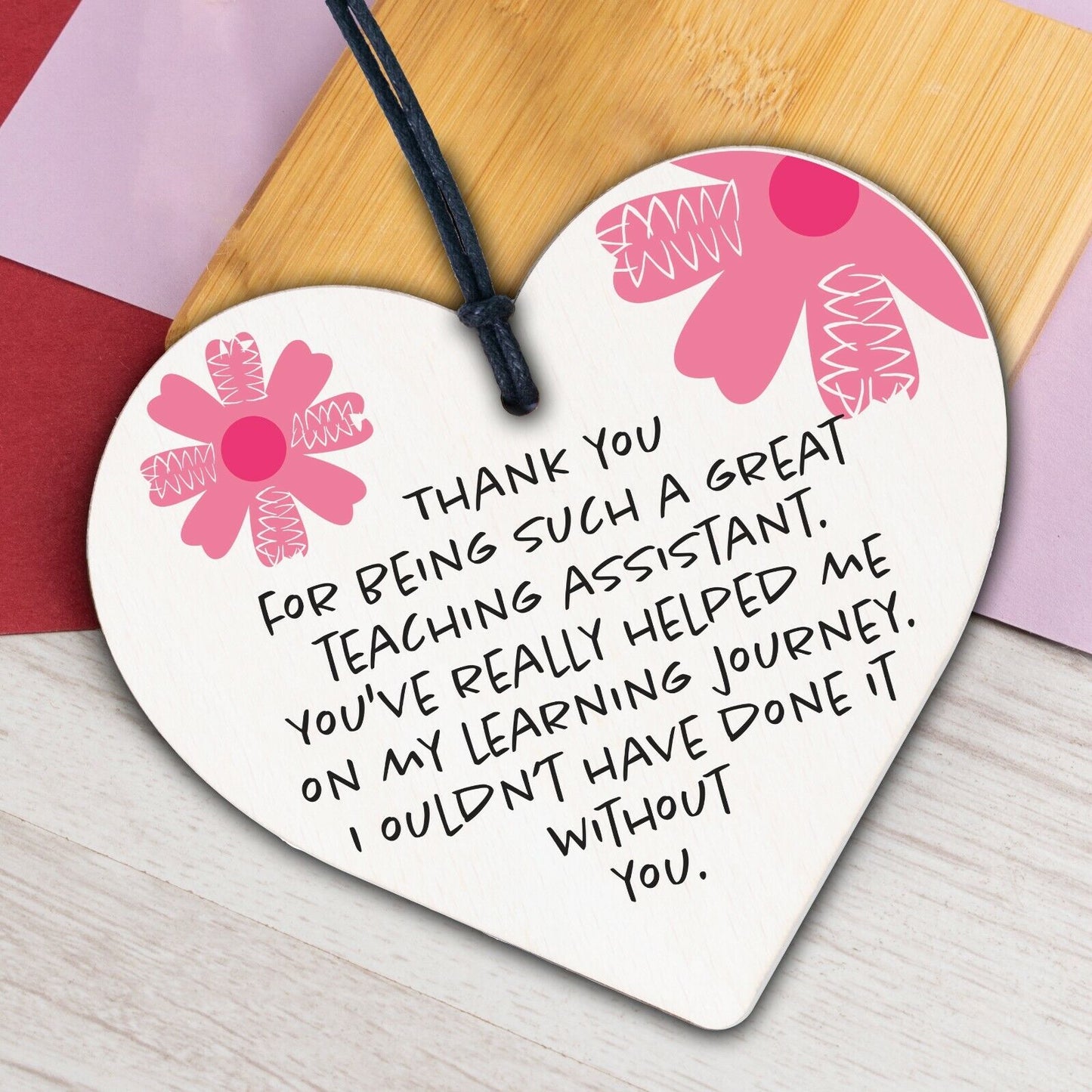 Teacher Gifts Wooden Heart School Nursery Pre School Leaving Thank You Present