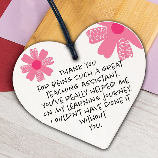 Teacher Gifts Wooden Heart School Nursery Pre School Leaving Thank You Present