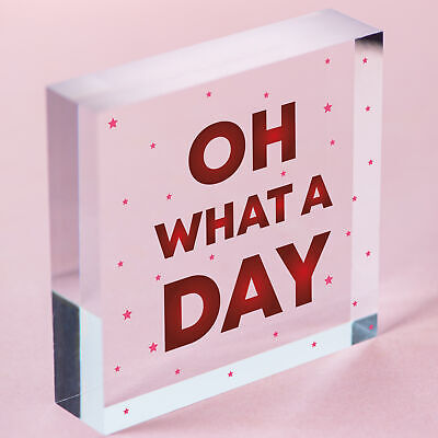 OH WHAT A DAY Funny Hanging Home Decor Bar Home Sign Office Decor Gifts