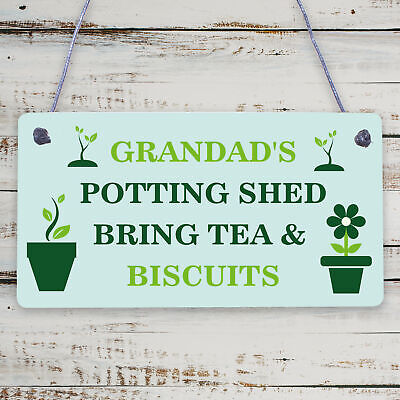 Grandads Potting Shed Sign Hanging Plaque Shed Garden Sign Grandad Gift For Him