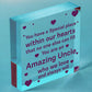 Amazing Uncle Gifts For Birthday Wooden Heart Sign Thank You Gifts For Uncle