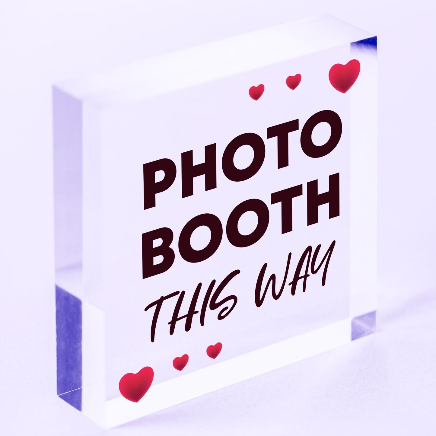 Photo Booth This Way Hanging Wedding Direction Decoration Arrow Plaque Sign