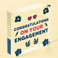 Congratulations On Your Engagement Wooden Hanging Heart Plaque Wedding Gift Sign