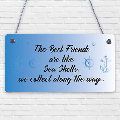 Sea Shell Friendship Nautical Seaside Theme Gift Hanging Plaque Bathroom Sign