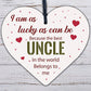 UNCLE BROTHER DAD Novelty Wooden Heart Plaque Birthday Christmas Gift For Uncle