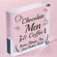 RICH - Chocolate Coffee Men Friendship Gift Hanging Plaque Best Funny Home Sign