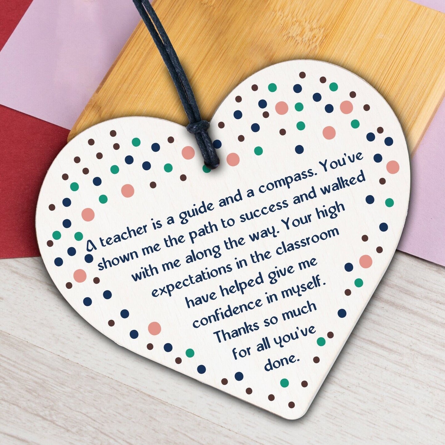 Teacher Thank You Poem Gift Lockdown Quarantine Gift Wood Heart Nursery Gifts