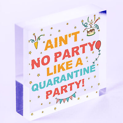 Novelty Quarantine Birthday Gifts Wooden Heart Quarantine Party Birthday Decor