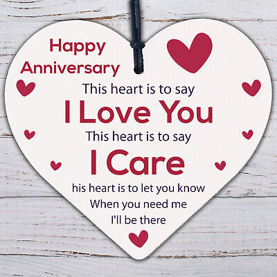 Anniversary Gift For Her Anniversary Gifts For Him Wood Heart Anniversary Cards