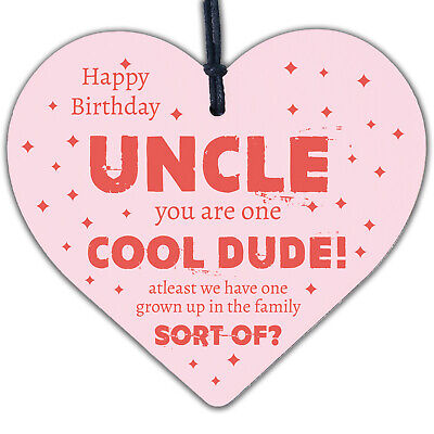 Cool Funny Happy Birthday Heart Uncle Gifts For Him Man Family Signs Thank You