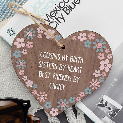 Cousin Keepsake Gift For Christmas Birthday Heart Best Friend Sister Plaques