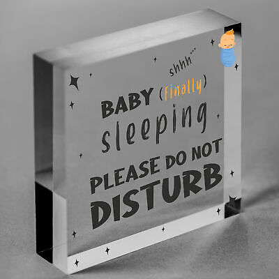 Baby Sleeping Hanging Heart Baby Son Daughter Bedroom Plaque Do Not Disturb Sign