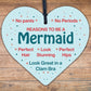 Reasons To Be A Mermaid Novelty Wooden Hanging Heart Shabby Chic Friendship Gift