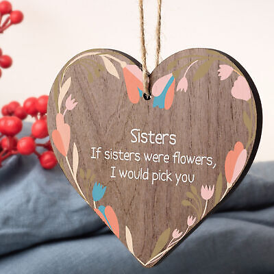 Sister Gifts Wooden Heart Gift For Birthday Friendship Gift For Best Friend