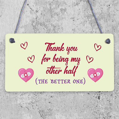 Perfect Anniversary Valentines Day Gift For Him Her OTHER HALF Thank You Gift