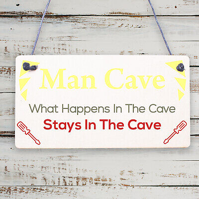 Vintage Man Cave Plaque Sign Fathers Day Gift For Him Bedroom Bar Shed Gift Idea