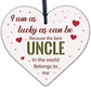 UNCLE BROTHER DAD Novelty Wooden Heart Plaque Birthday Christmas Gift For Uncle