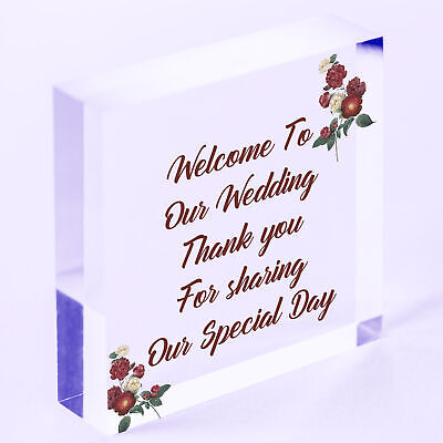 Welcome To Our Wedding Sign And Plaque Standing Table Plaque Wedding Decoration