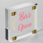 Bar Open Sign NEON EFFECT Home Bar Man Cave Pub Club Window Plaque Display