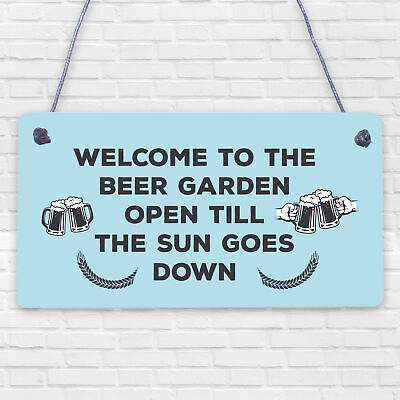 Beer Garden Sign Funny Home Bar Man Cave Garden Plaque Beer Gift For Men