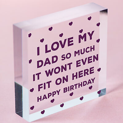 Birthday Gift For Dad Novelty Wooden Heart Sign Funny Gifts From Daughter Son