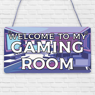 Welcome To My Gaming Room Sign Boys Bedroom Man Cave Sign Gamer Gift