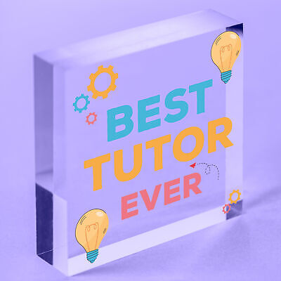 BEST TUTOR EVER Gift Engraved Heart Thank You Gift For Teacher Friend Keepsake