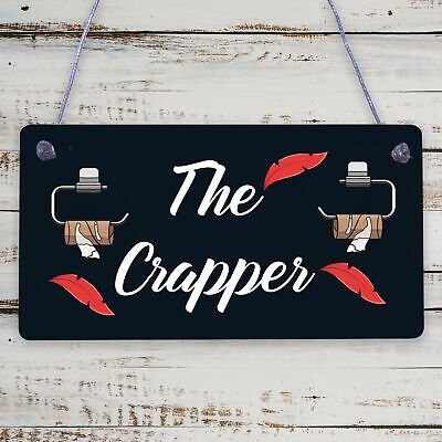 The Crapper Shabby Chic Bathroom Signs And Plaques Funny Novelty Toilet Plaque