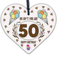 50th Birthday Gifts For Women 50th Birthday Gifts For Men Wooden Heart Keepsake