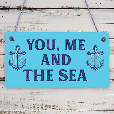 You Me & Sea Nautical Seaside Marine Themed Gift Hanging Plaque Bathroom Sign