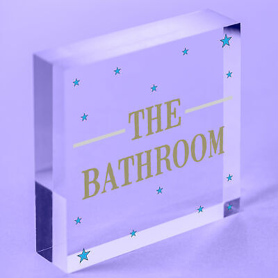 The Bathroom Hanging Sign Bathroom Toilet Decor Marble Theme Home Gift