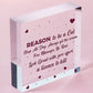 Reasons To Be A Cat Novelty Wooden Hanging Heart Shabby Chic Friendship Gift