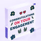 Congratulations On Your Engagement Wooden Hanging Heart Plaque Wedding Gift Sign