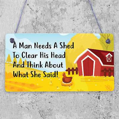 FUNNY Shed Sign Man Cave Garage Home Garden Husband Bar Pub Hanging Plaque Gift