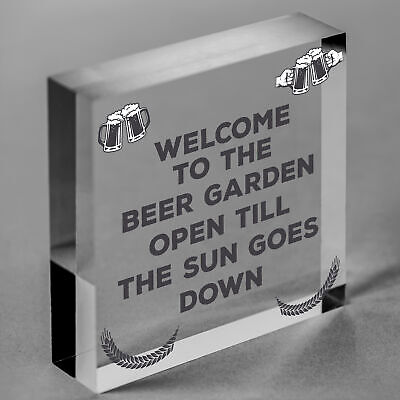 Beer Garden Sign Funny Home Bar Man Cave Garden Plaque Beer Gift For Men