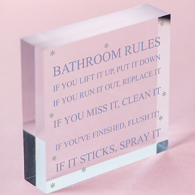 Bathroom Rules Sign Marble Theme Home Decor Bathroom Toilet Sign Home Gift