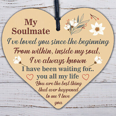 Soulmate Gifts Heart Plaque Anniversary Birthday I Love You Gift For Him For Her