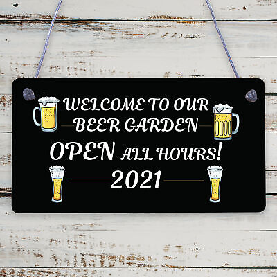 Beer Garden Welcome Sign Novelty Home Bar Sign Garden Decor Signs 2021 Gifts