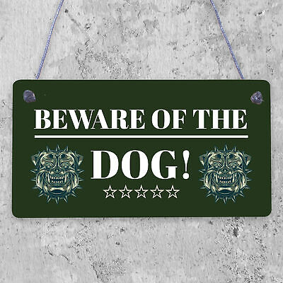 Beware Of The Dog Novelty Wooden Hanging Shabby Chic Plaque Dog Owner Sign Gift