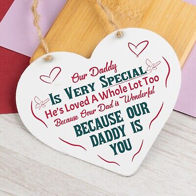 Daddy Gifts From Daughter Wooden Heart Fathers Day Gift From Son Dad Birthday